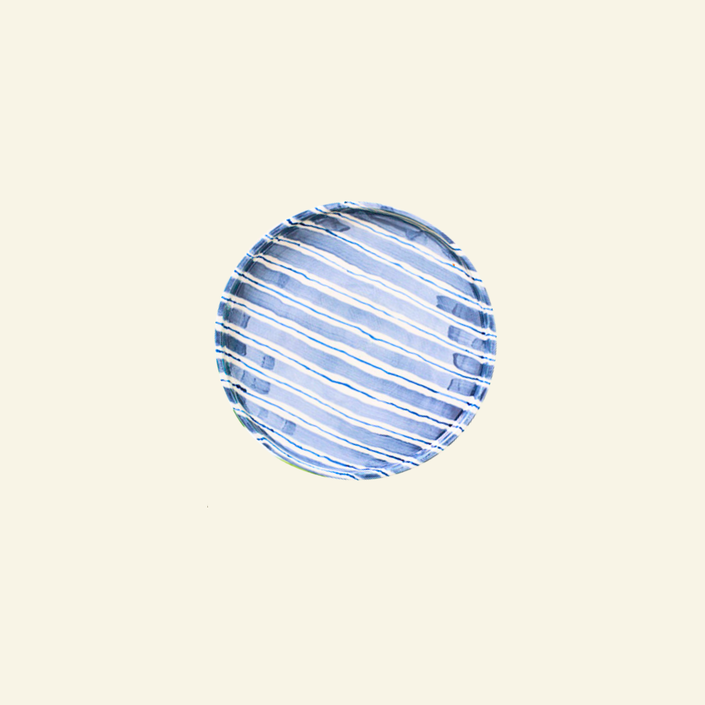 Riga Artisan Striped Ceramic Plate (Small)