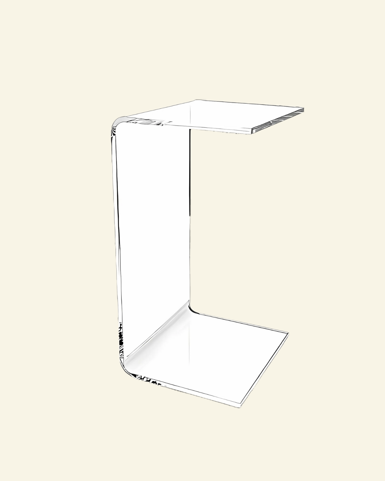 Cerno C-Shaped Acrylic Side Table