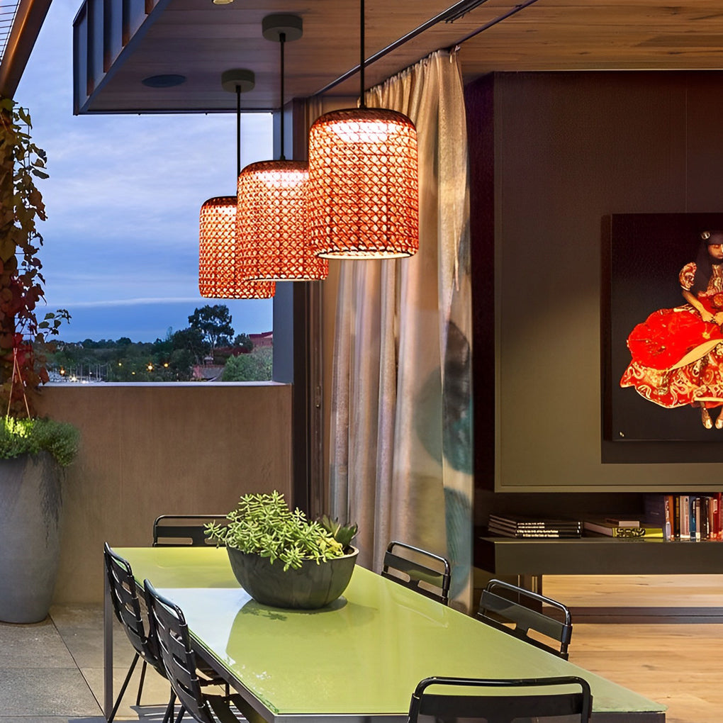 Evaro Rattan Outdoor Pendant Light