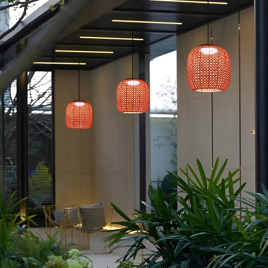 Evaro Rattan Outdoor Pendant Light