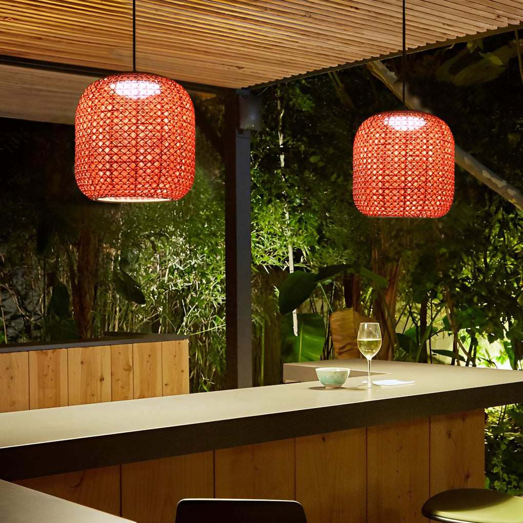Evaro Rattan Outdoor Pendant Light