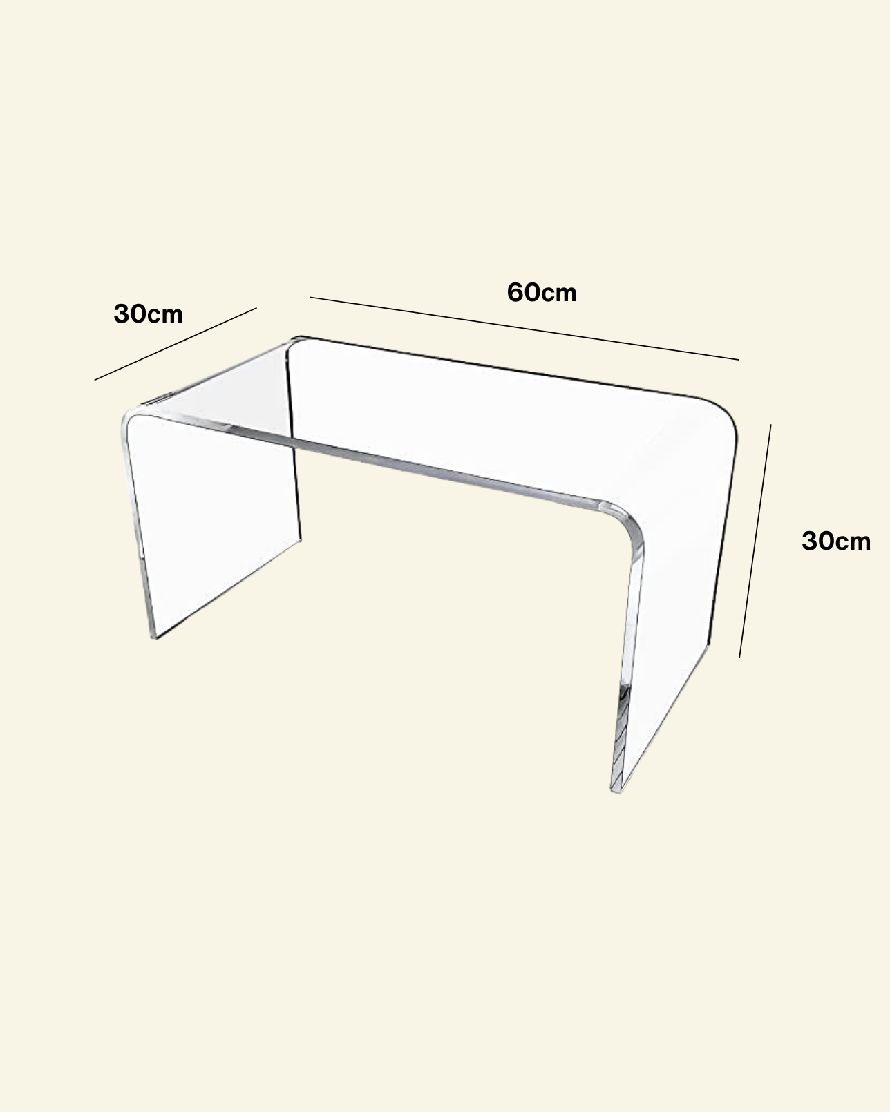 Cerno C-Shaped Acrylic Side Table