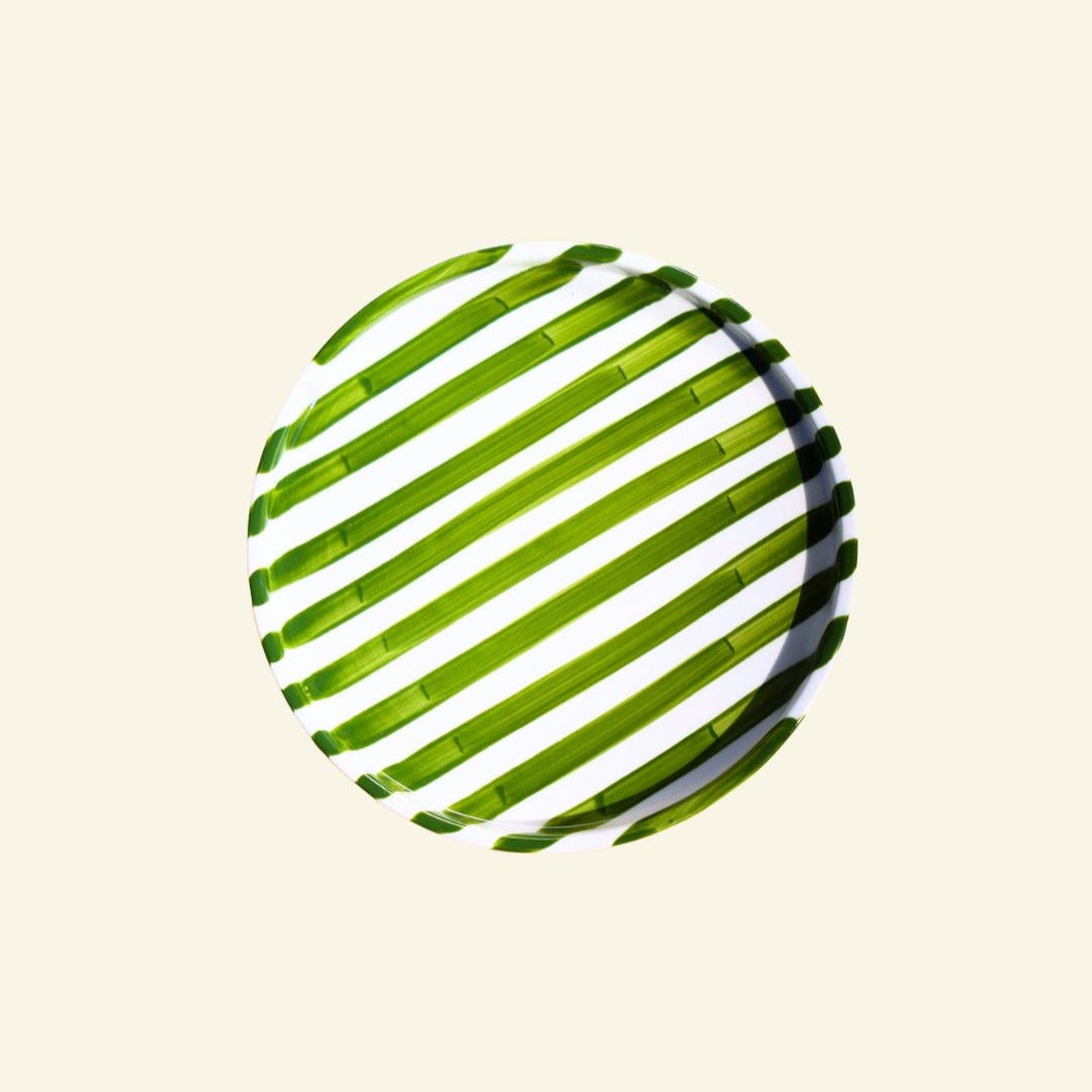 Riga Artisan Striped Ceramic Plate (Large)