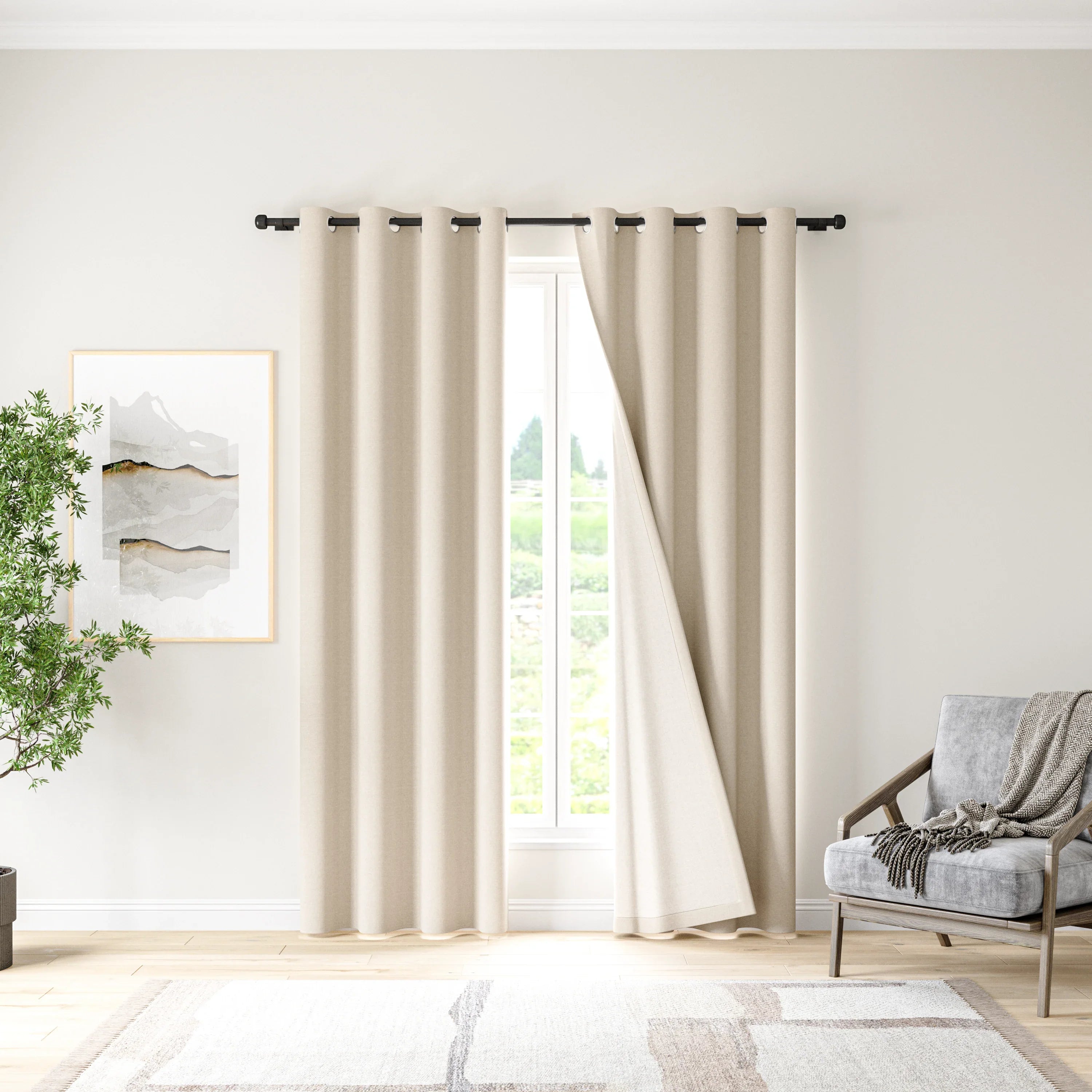 Noctra Grommet Blackout Curtains (Set of 2)