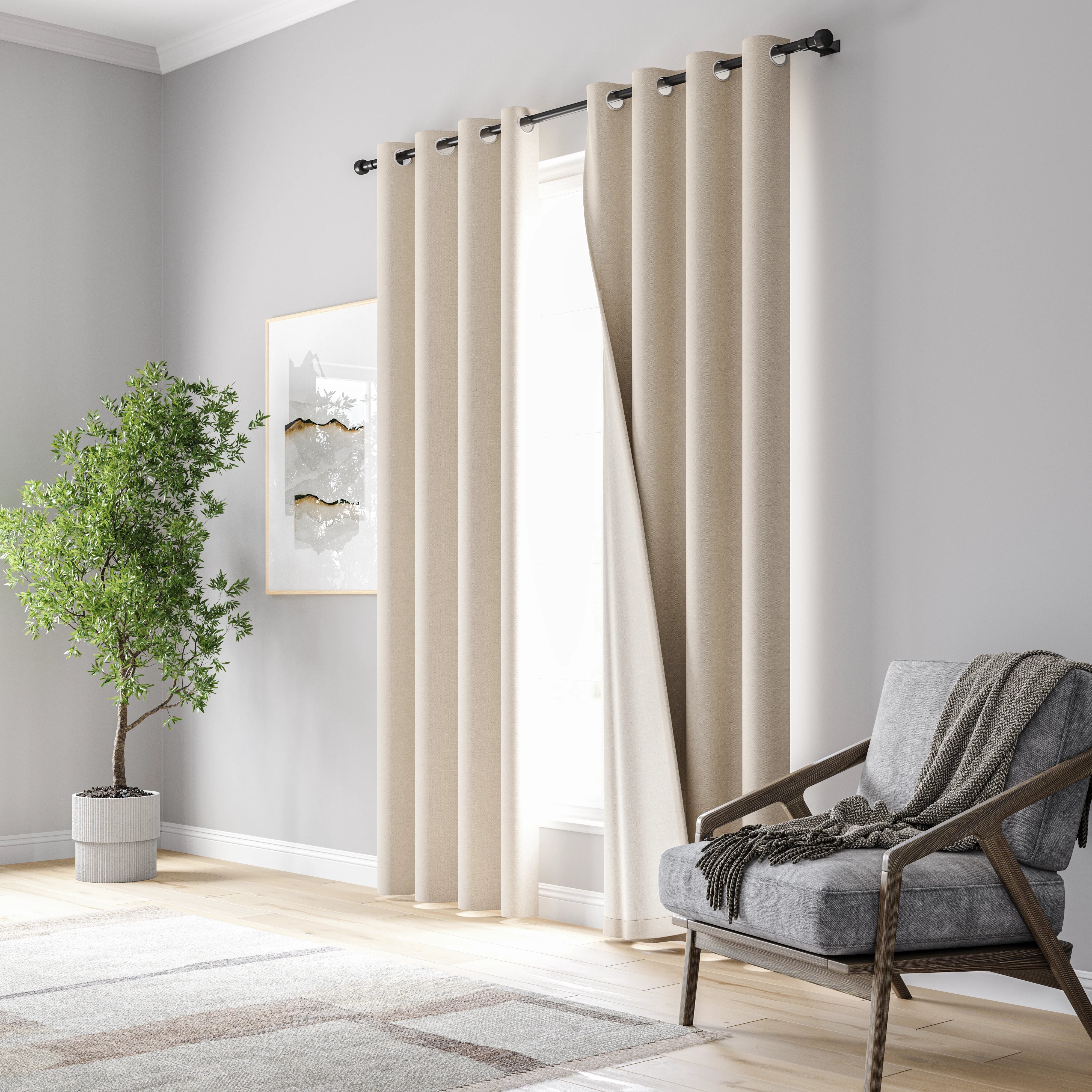 Noctra Grommet Blackout Curtains (Set of 2)