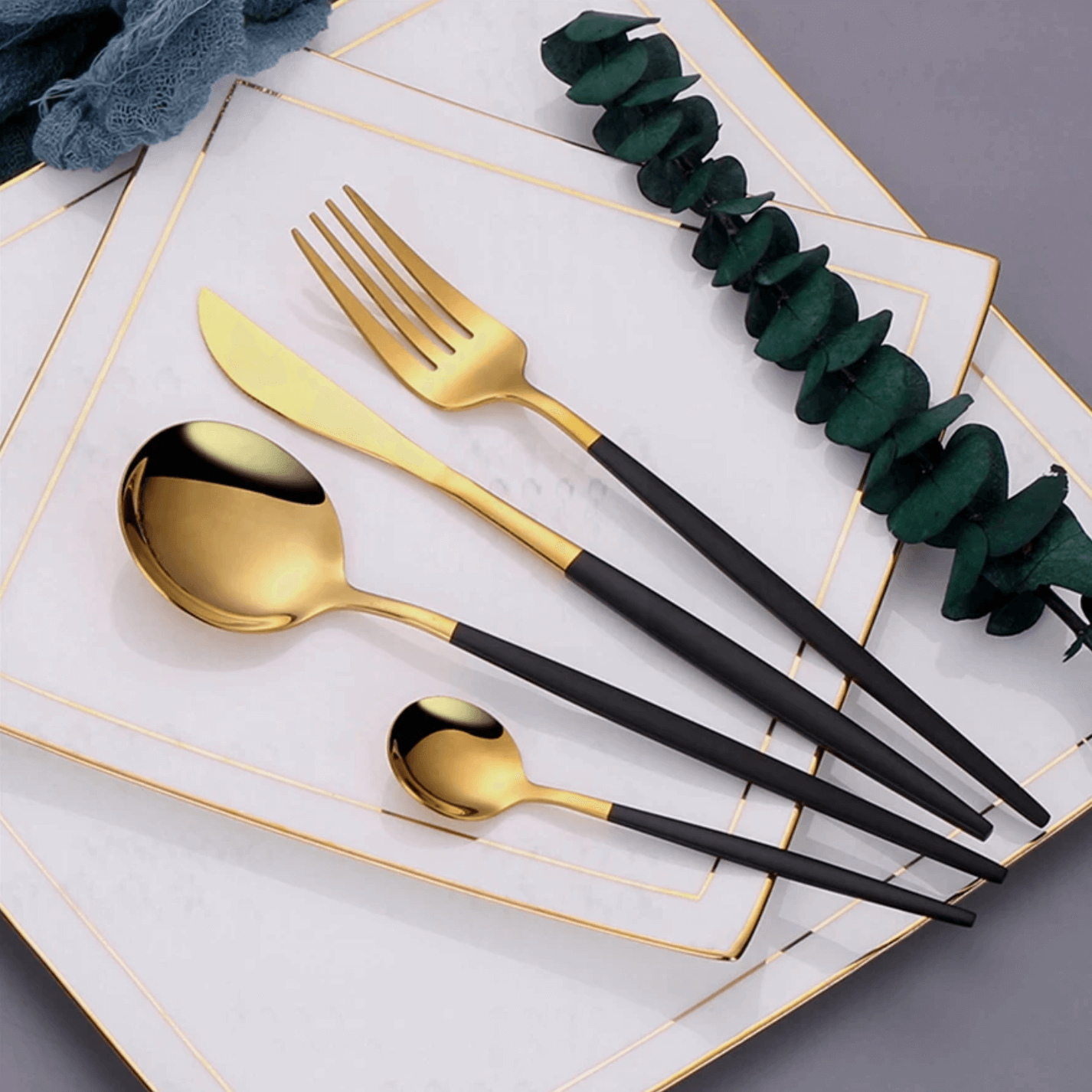 Orin Gold Modern Flatware Set (24pc)