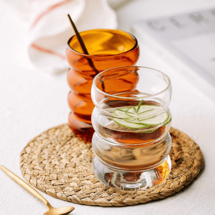 Fiora Bubble Glass Cup Set