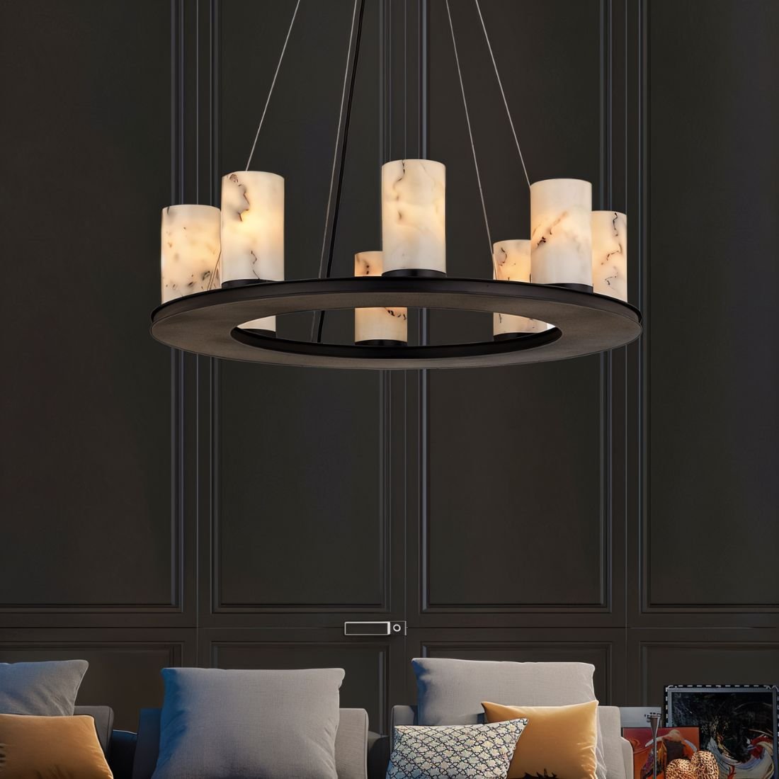 Alto Round Alabaster Chandelier