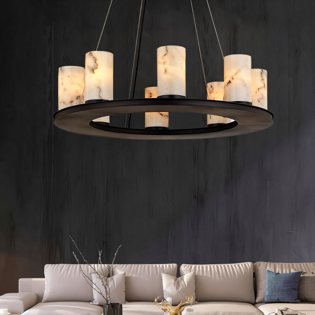 Alto Round Alabaster Chandelier