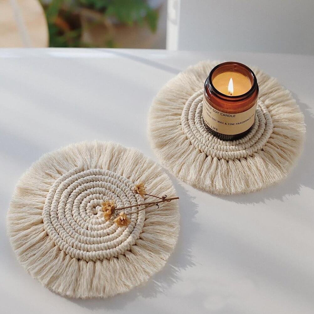 Runa Handmade Macrame Coaster Set (3pc)