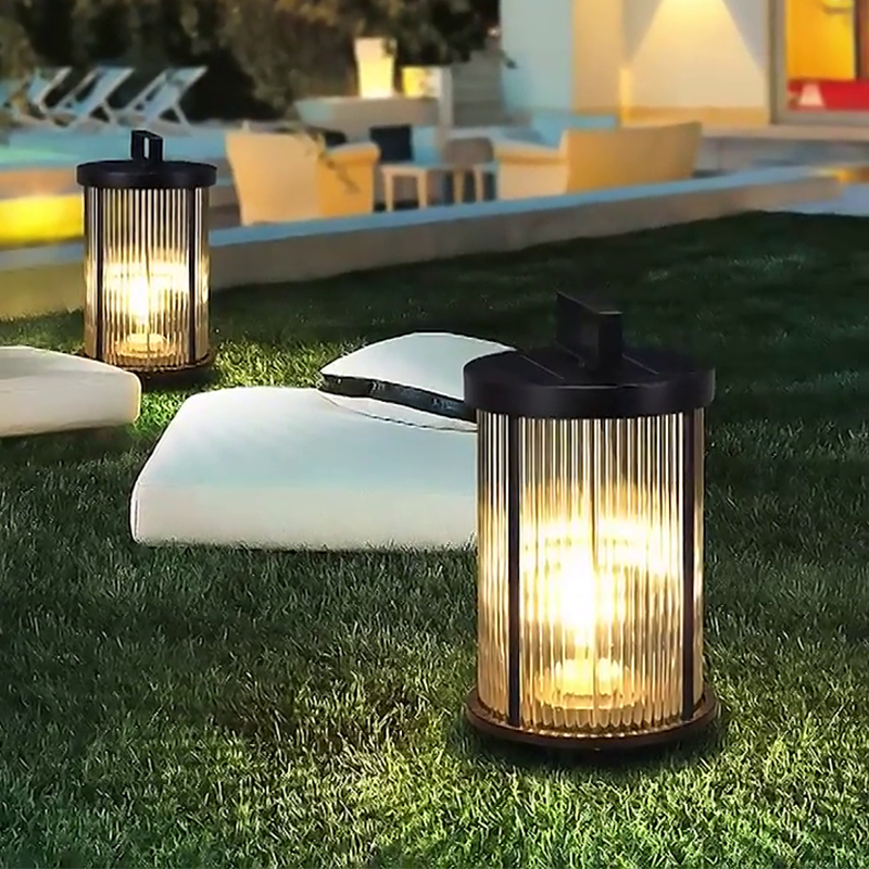Arova Striped Outdoor Lantern