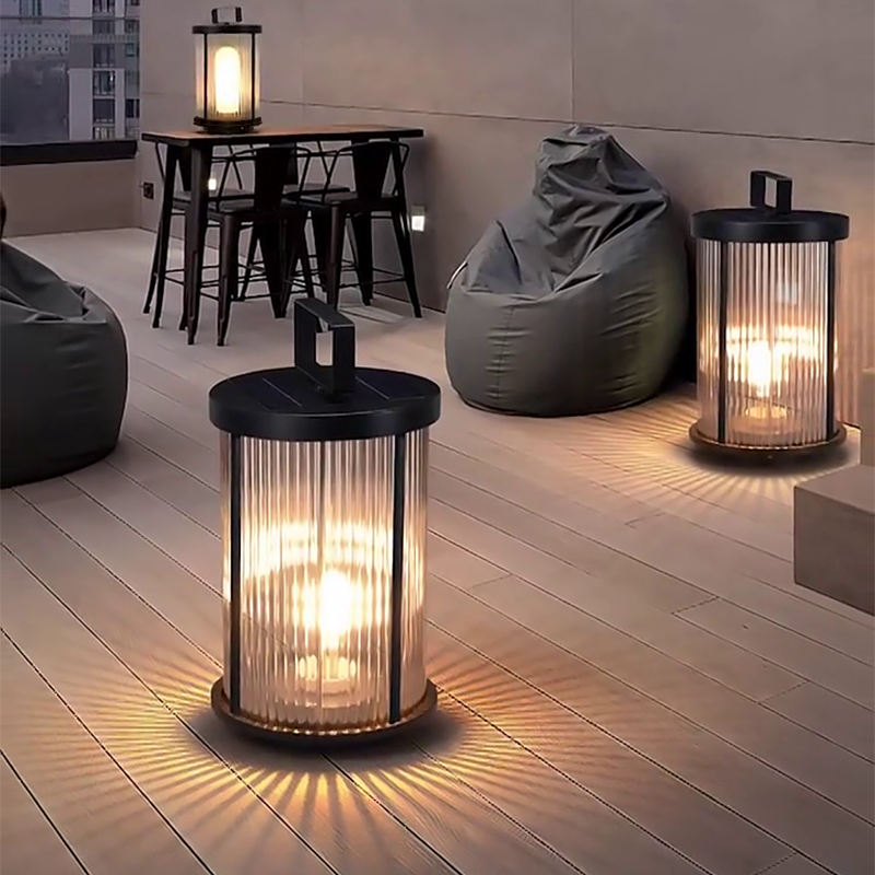 Arova Striped Outdoor Lantern