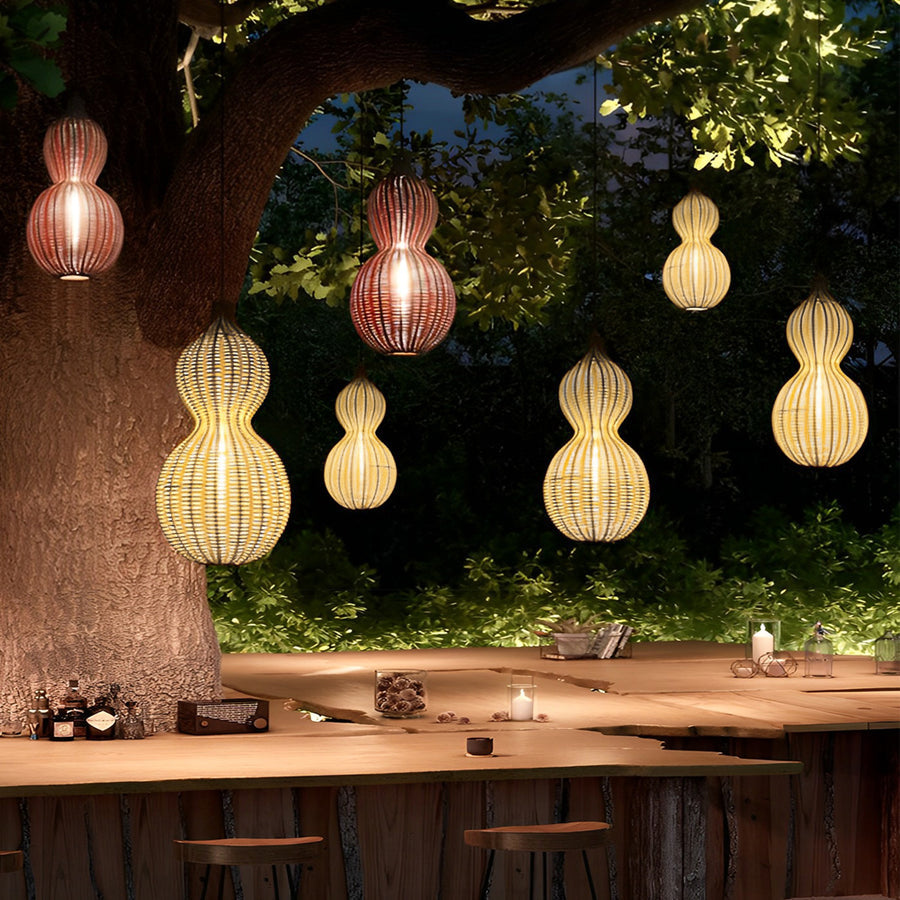 Halvo Rattan Outdoor Pendant Light