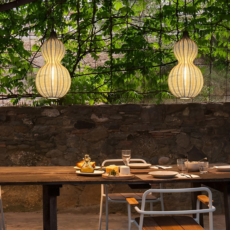 Halvo Rattan Outdoor Pendant Light