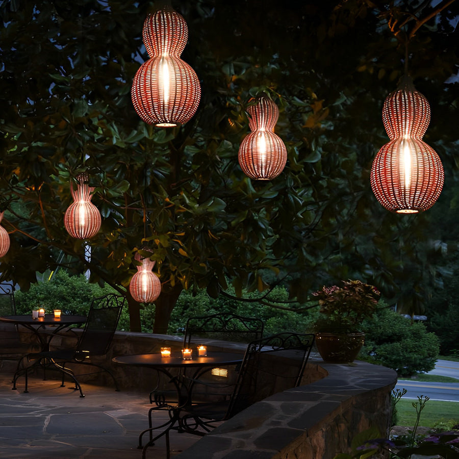 Halvo Rattan Outdoor Pendant Light