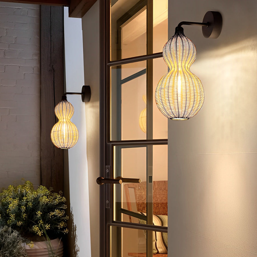 Halvo Rattan Outdoor Pendant Light