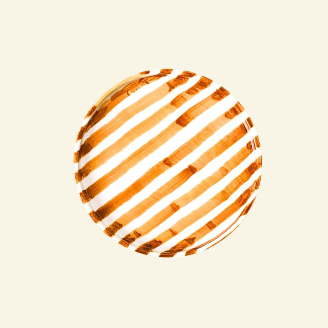 Riga Artisan Striped Ceramic Plate (Large)