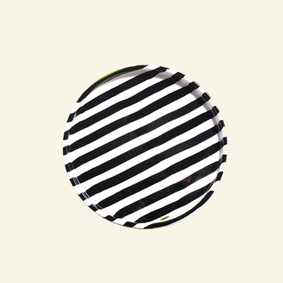 Riga Artisan Striped Ceramic Plate (Large)