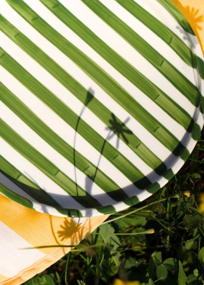Riga Artisan Striped Ceramic Plate (Large)