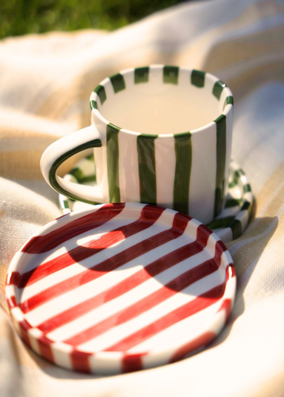 Riga Artisan Striped Ceramic Plate (Small)