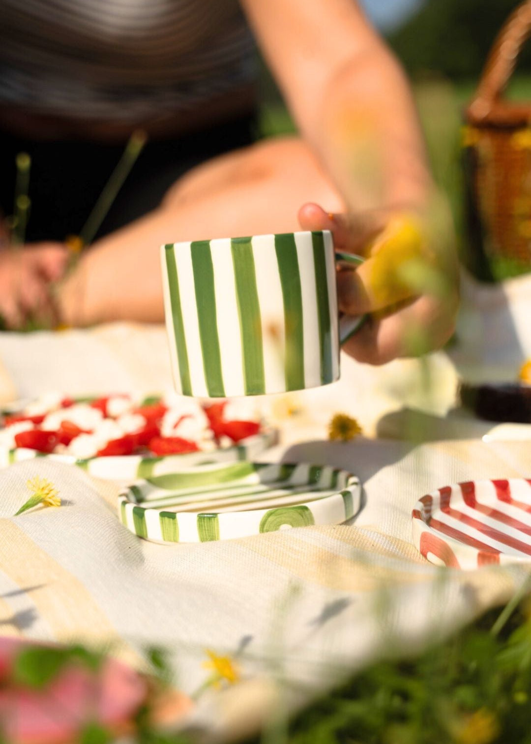 Riga Artisan Striped Ceramic Plate (Small)