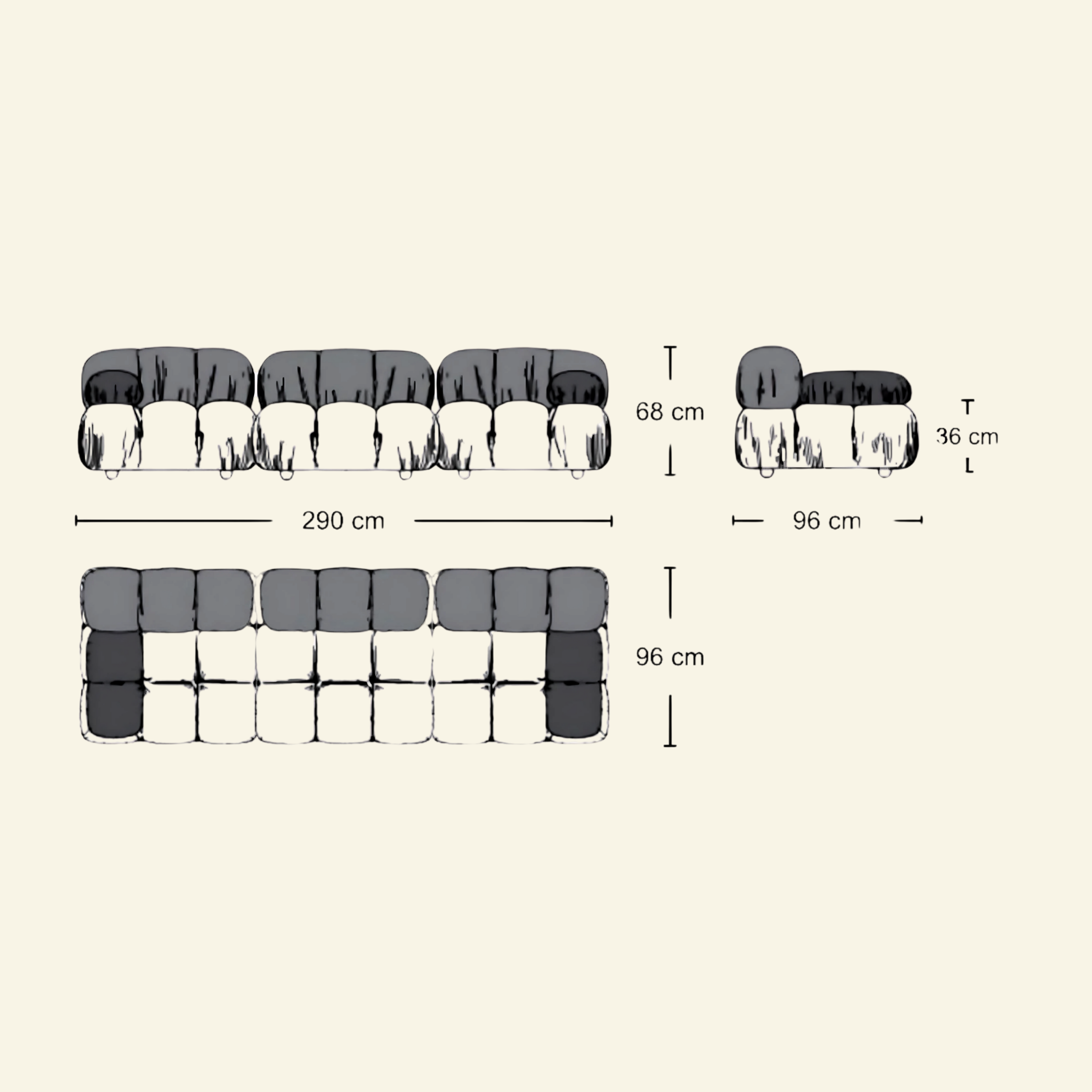 Modo Modular 3-Seater Sofa