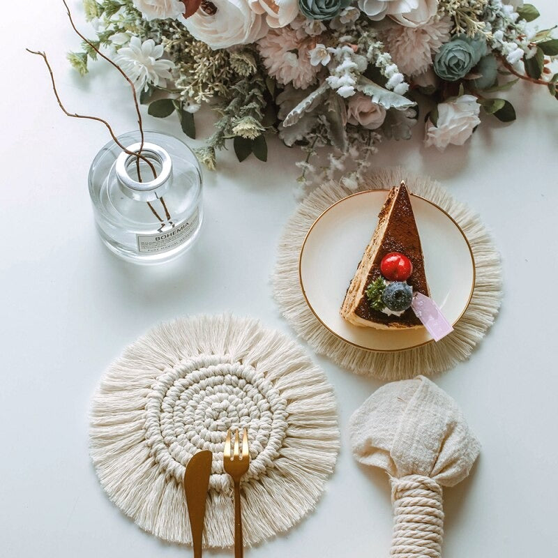 Runa Handmade Macrame Coaster Set (3pc)