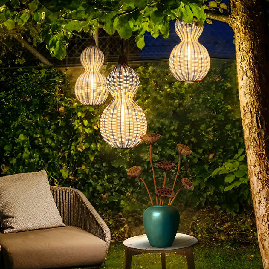 Halvo Rattan Outdoor Pendant Light