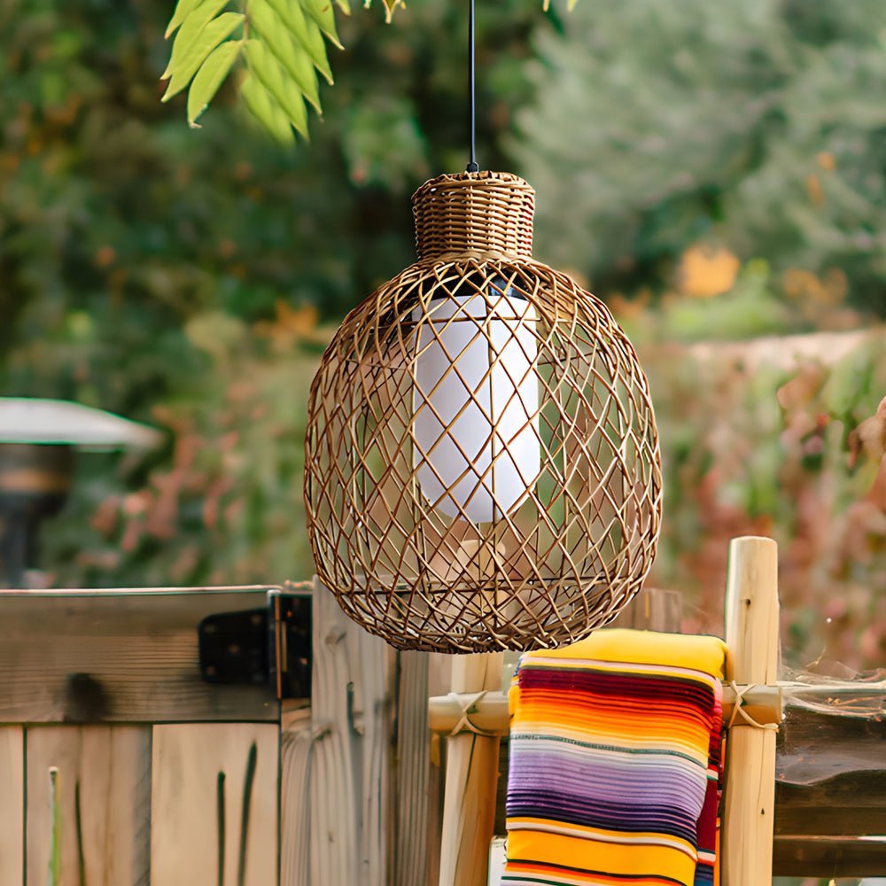 Caelis Rattan Outdoor Pendant Light