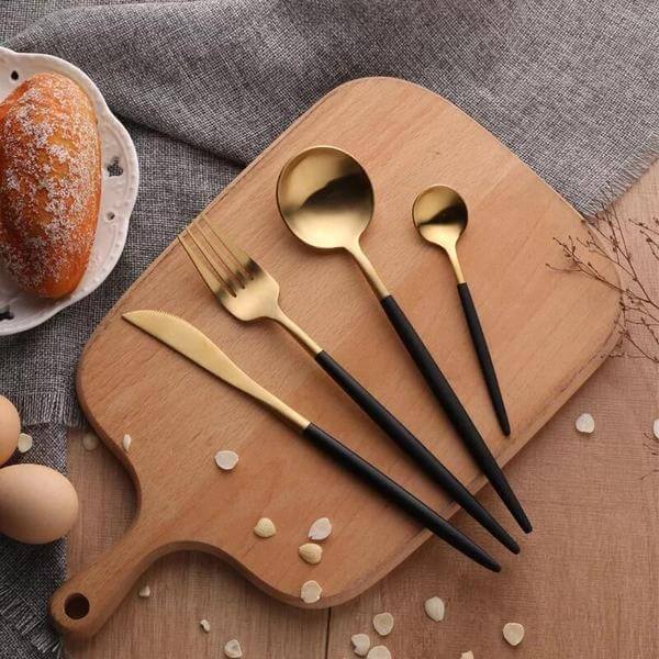 Orin Gold Modern Flatware Set (24pc)