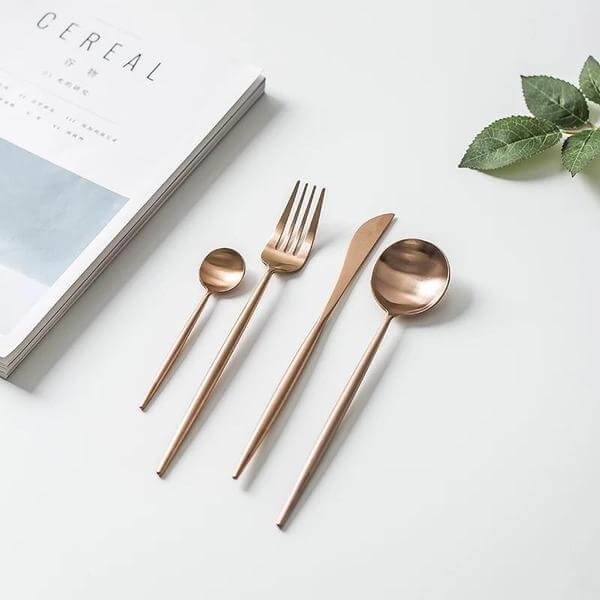 Velra Rosé Modern Flatware Set (24pc)