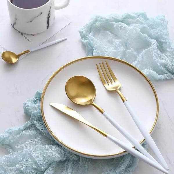 Veya White Gold Flatware Set (24pc)