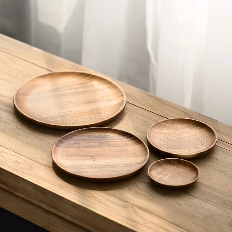 Orla Acacia Wooden Plate Set (4pc)