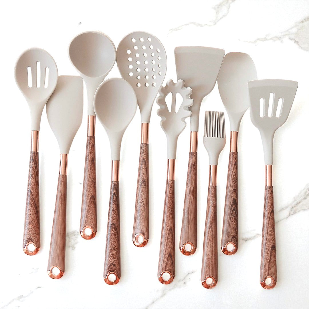 Vera Woodgrain Silicone Utensil Set