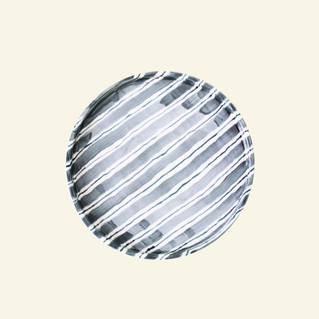 Riga Artisan Striped Ceramic Plate (Large)
